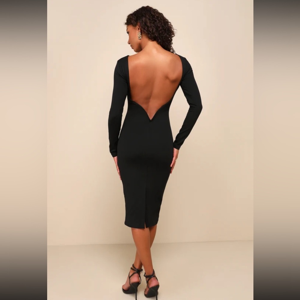 Lulus Va Va Voom Black Backless Midi Dress - Size XS